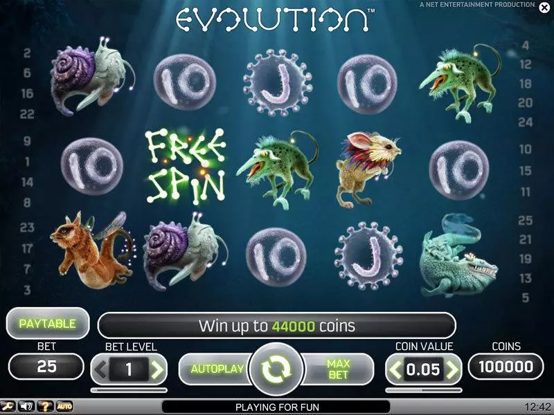 Play Evolution Slot Main Screen Reels
