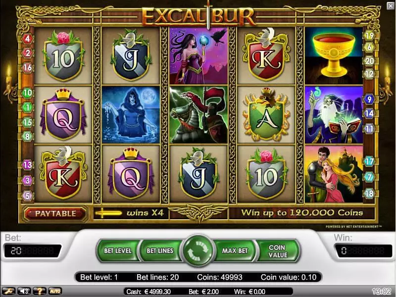 Play Excalibur Slot Main Screen Reels