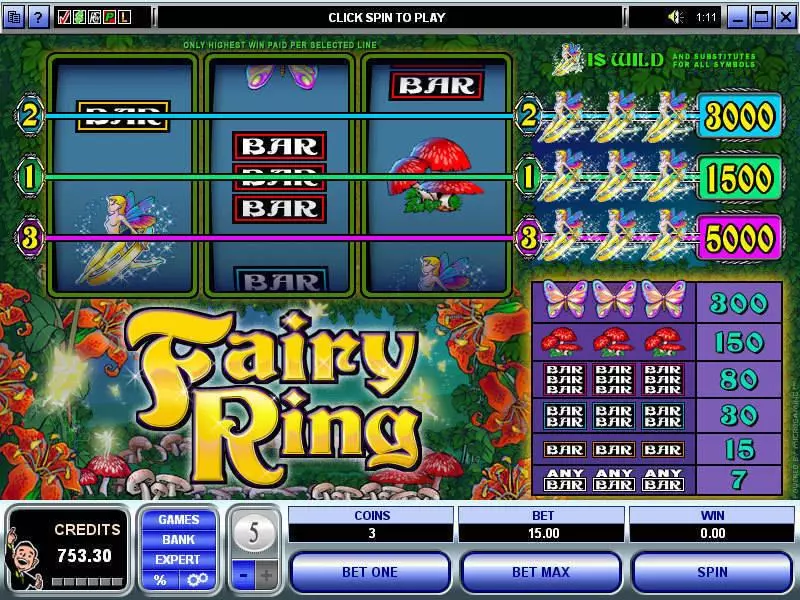 Play Fairy Ring Slot Main Screen Reels