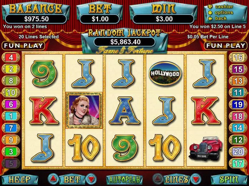 Play Fame and Fortune Slot Main Screen Reels