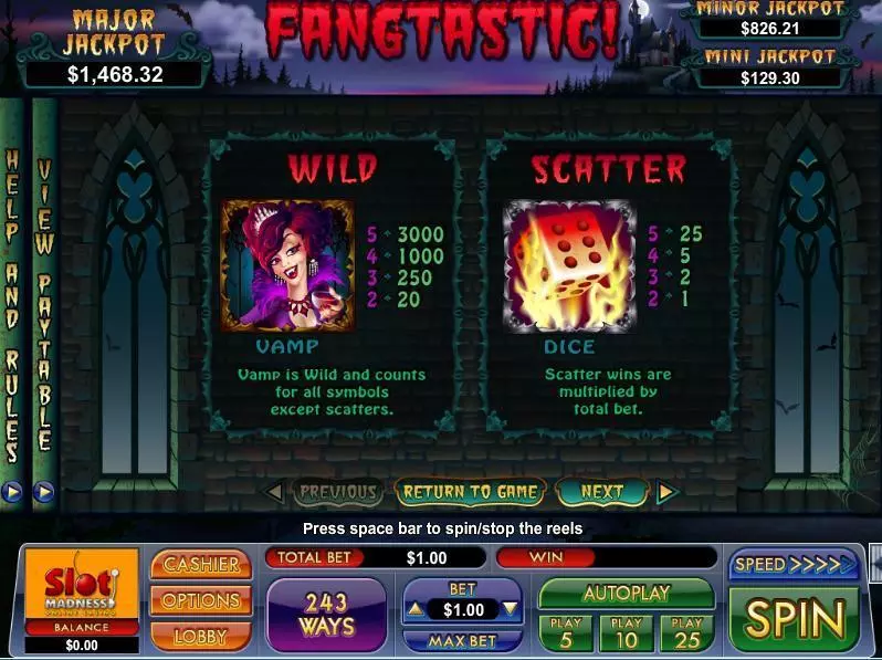 Play Fangtastic Slot Info and Rules