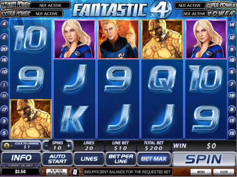 Play Fantastic Four Slot Main Screen Reels
