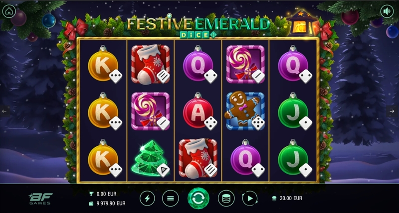 Play Festive Emerald Dice Slot Main Screen Reels