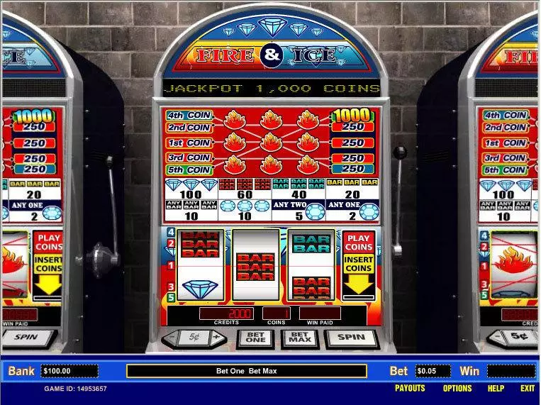 Play Fire and Ice 5 Line Slot Main Screen Reels