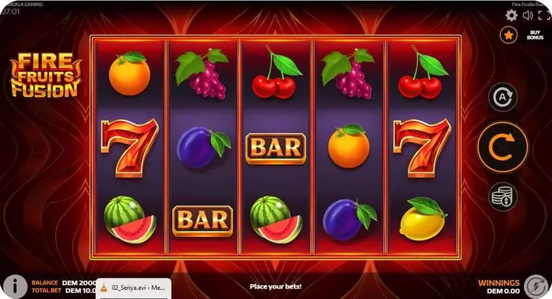 Play Fire Fruits Fusion Slot Main Screen Reels