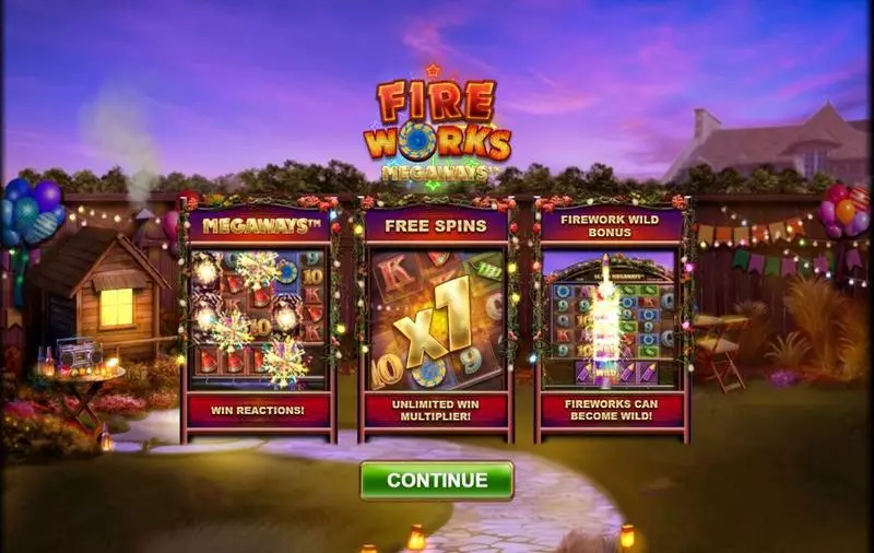 Play Fireworks Megaways Slot Introduction Screen