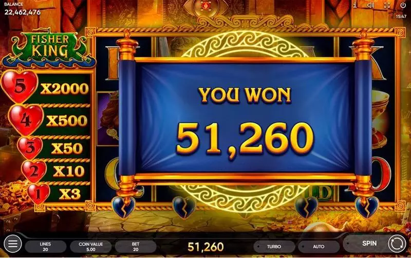 Play Fisher King Slot Winning Screenshot