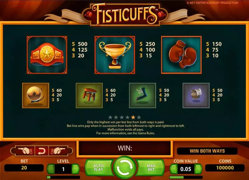 Play Fisticuffs Slot Info and Rules