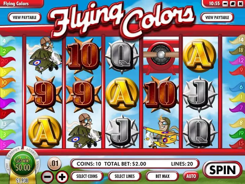 Play Flying Colors Slot Main Screen Reels