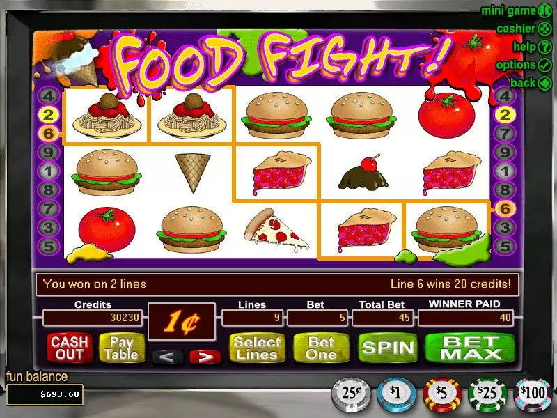 Play Food Fight Slot Main Screen Reels