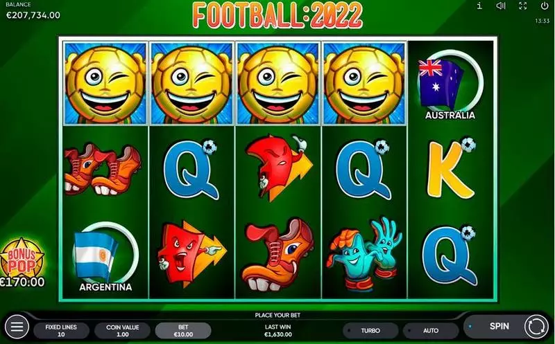Play Football:2022 Slot Main Screen Reels