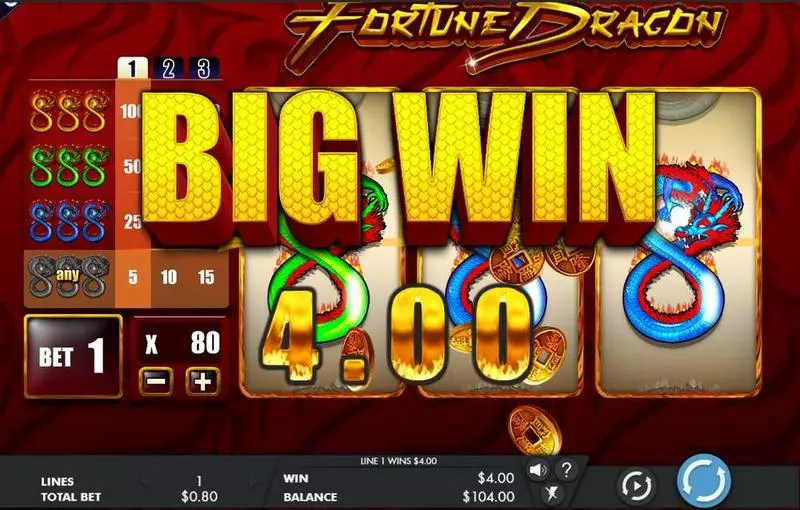Play Fortune Dragon Slot Winning Screenshot