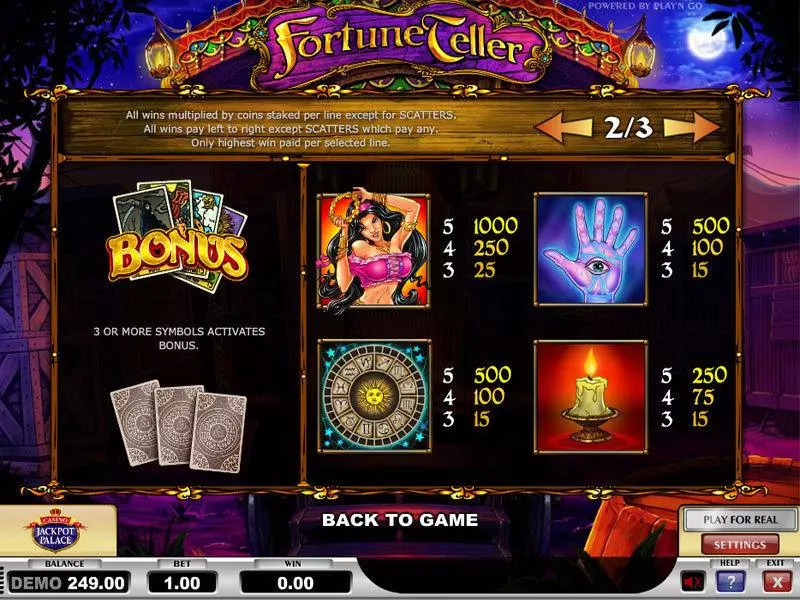 Play Fortune Teller Slot Info and Rules
