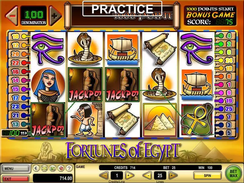 Play Fortunes of Egypt Slot Bonus 1