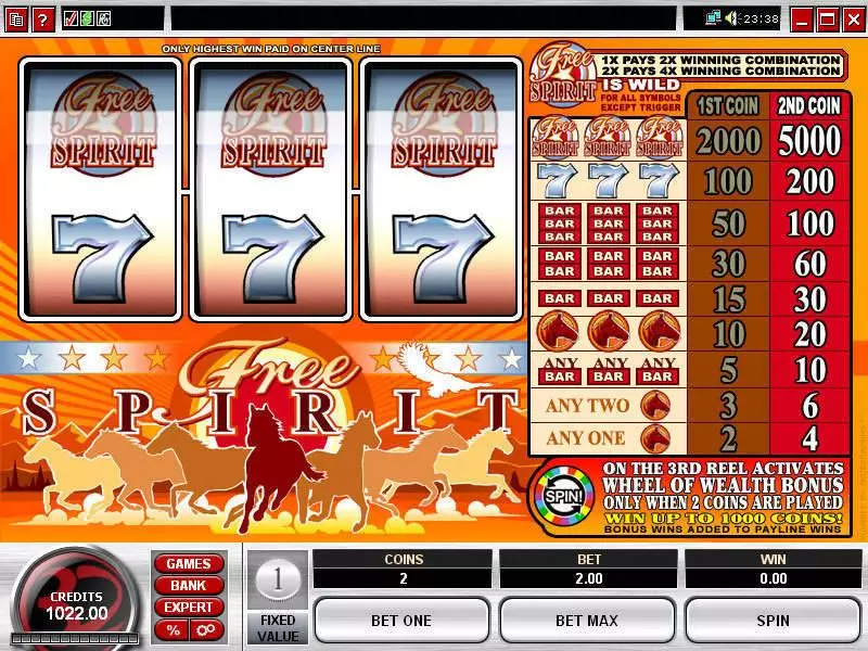 Play Free Spirit  Wheel of Wealth Slot Main Screen Reels