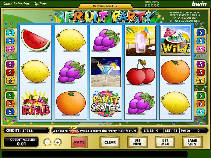 Play Fruit Party Slot Main Screen Reels
