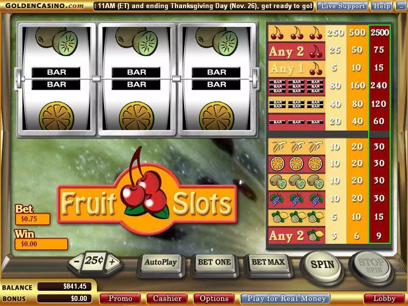 Play Fruit Slot Main Screen Reels