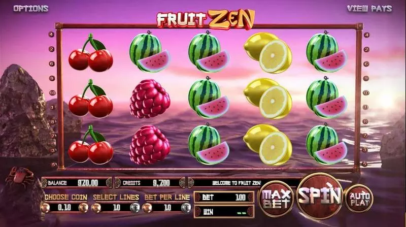Play Fruit Zen Slot Introduction Screen