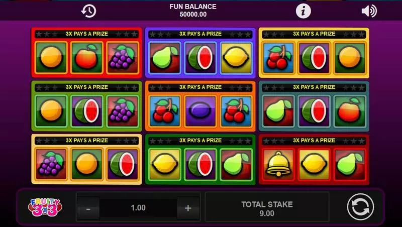 Play Fruity 3x3 Slot Main Screen Reels
