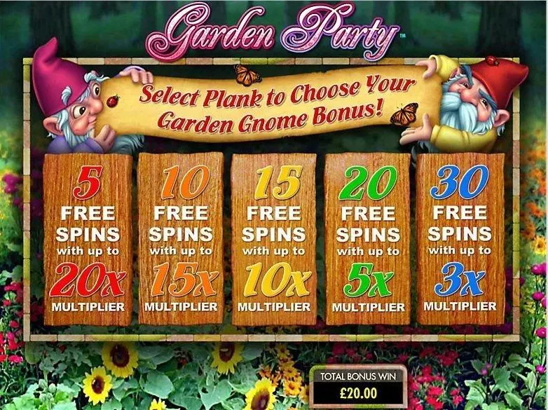 Play Garden Party Slot Introduction Screen