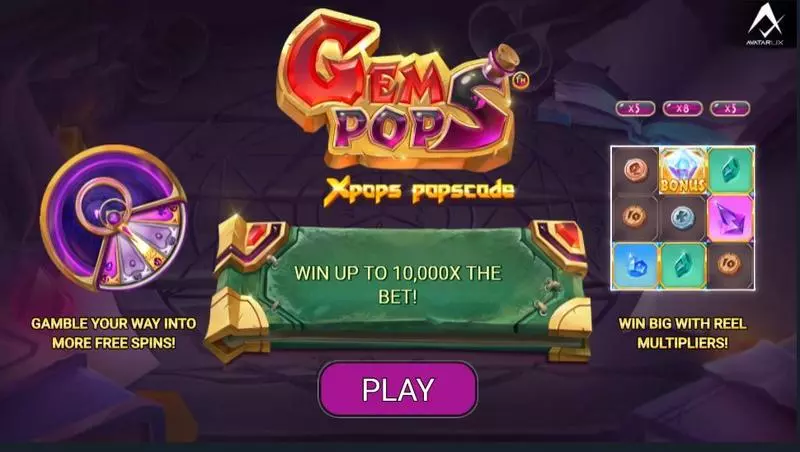 Play GemPops Slot Introduction Screen