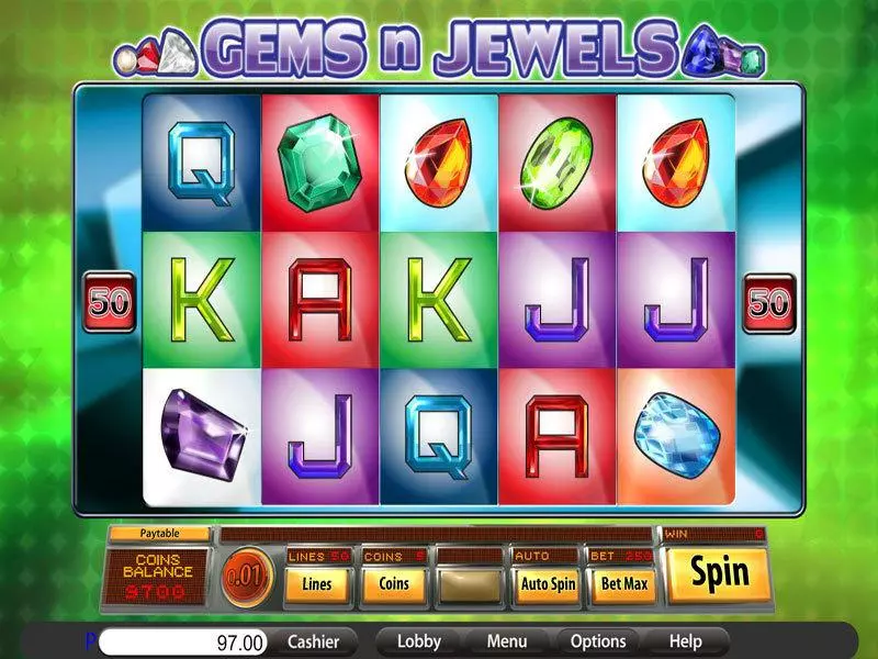 Play Gems n Jewels Slot Main Screen Reels