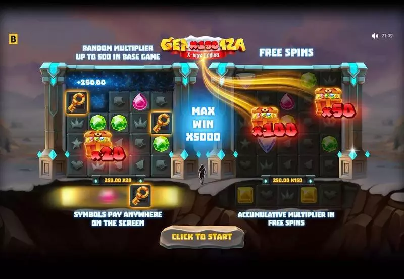 Play Gemza X-mas Slot Introduction Screen