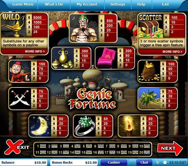 Play Genie Fortune Slot Info and Rules