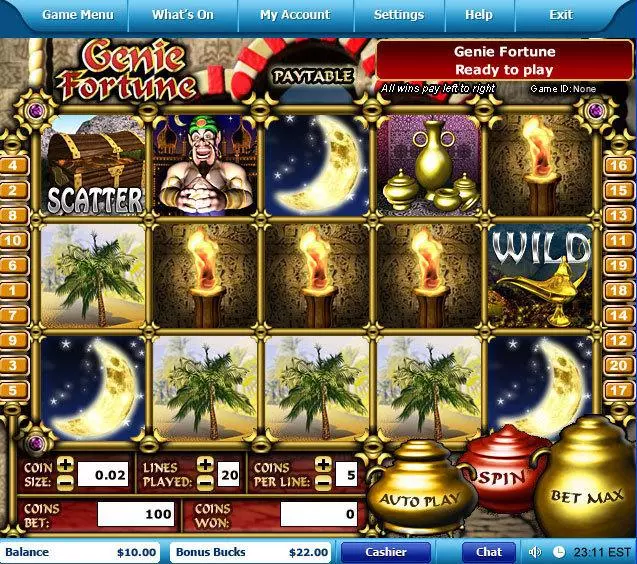 Play Genie Fortune Slot Main Screen Reels