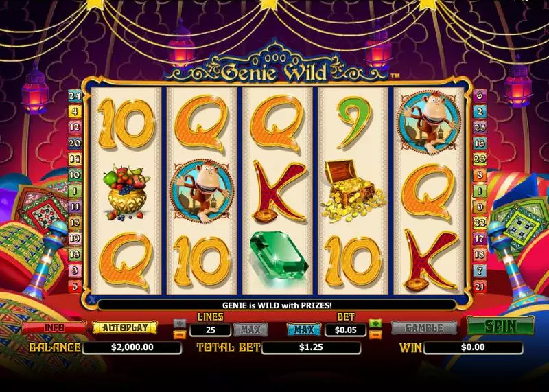 Play Genie Wild Slot Main Screen Reels