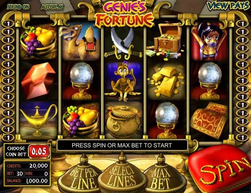 Play Genie's Fortune Slot Main Screen Reels