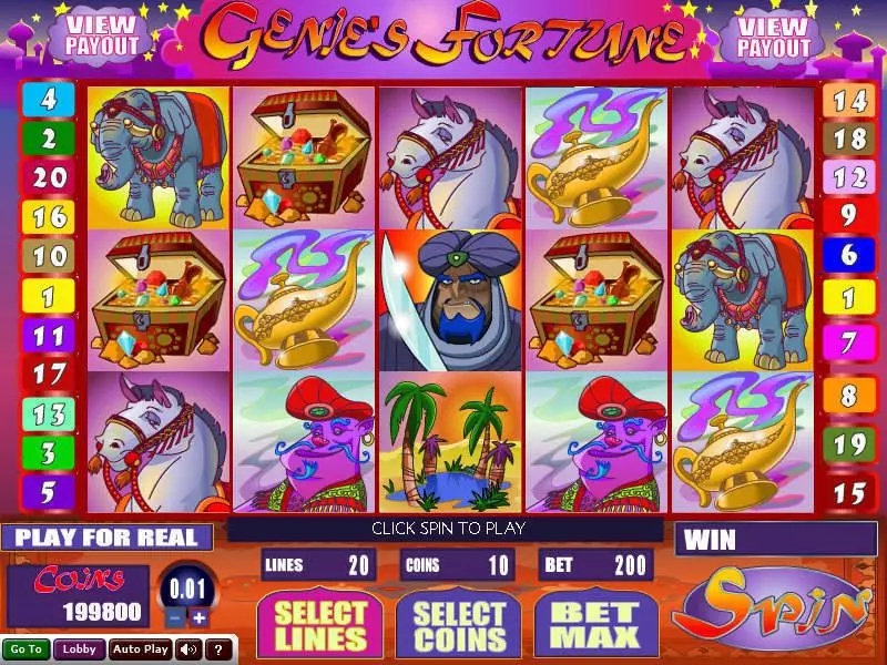 Play Genie's Fortune Slot Main Screen Reels
