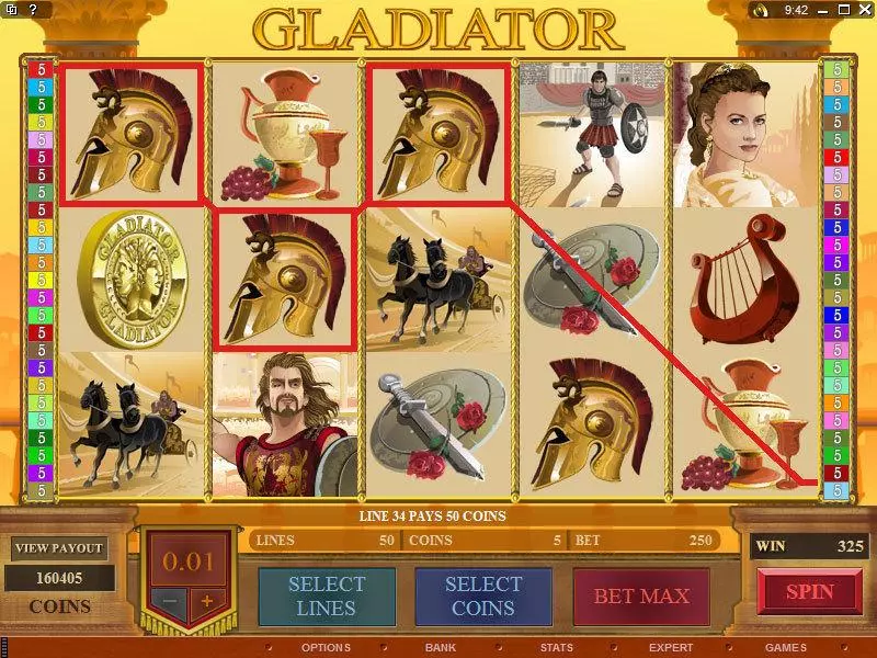 Play Gladiator Slot Main Screen Reels