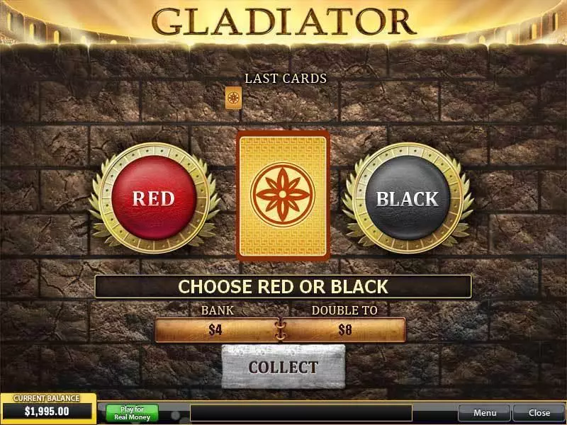 Play Gladiator Slot Gamble Screen