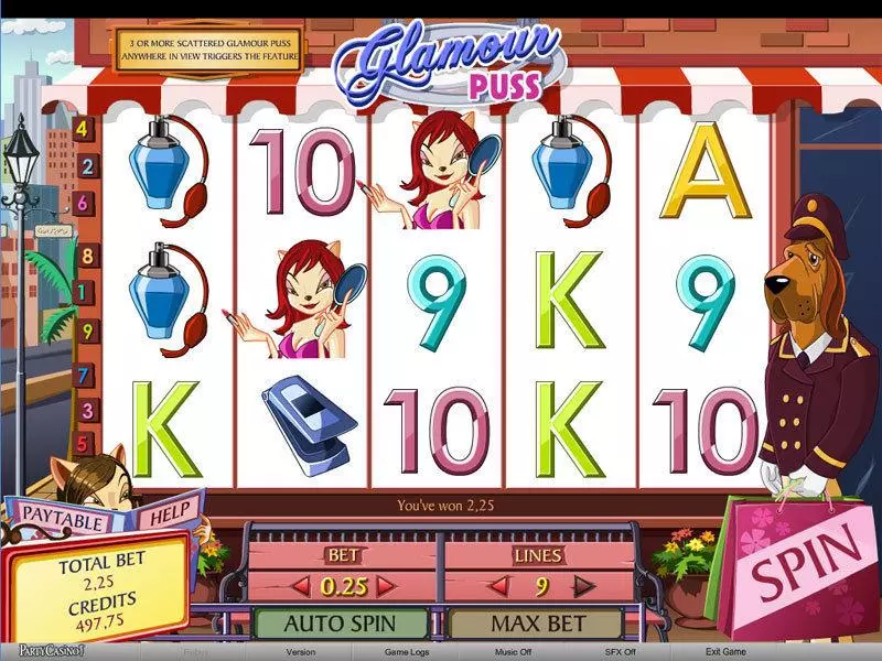 Play Glamour Puss Slot Main Screen Reels