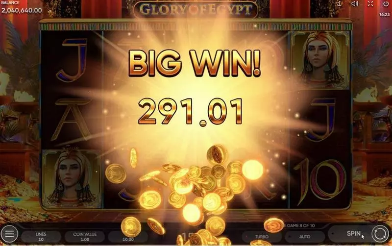 Play Glory of Egypt Slot Winning Screenshot