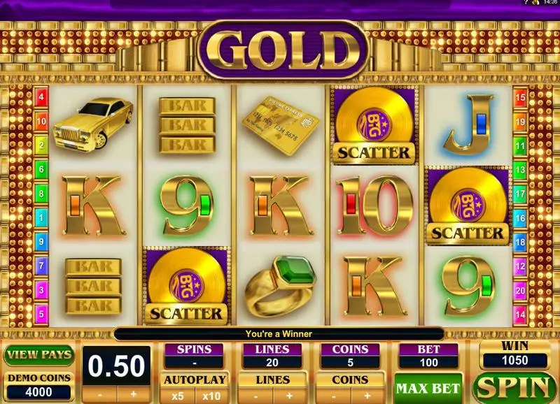Play Gold Slot Main Screen Reels