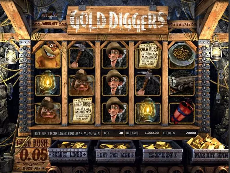Play Gold Diggers Slot Main Screen Reels