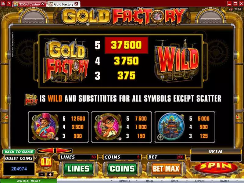 Play Gold Factory Slot Info and Rules