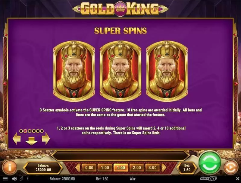 Play Gold King Slot Free Spins Feature