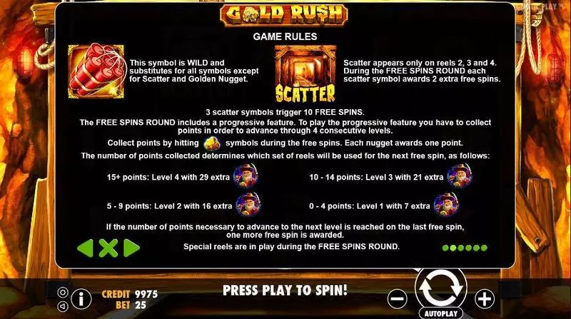 Play Gold Rush Slot Bonus 1