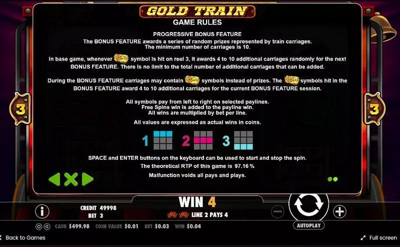 Play Gold Train Slot Info and Rules