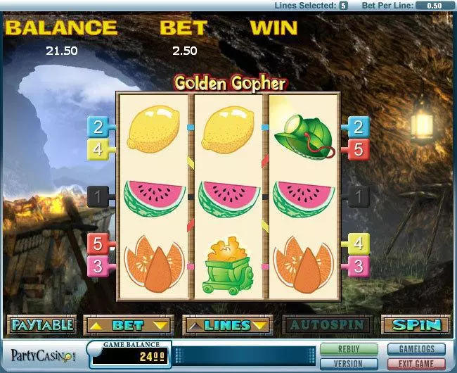Play Golden Gopher Slot Main Screen Reels