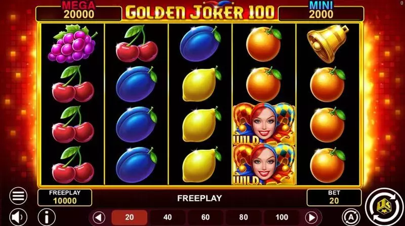 Play Golden Joker 100 Hold And Win Slot Main Screen Reels