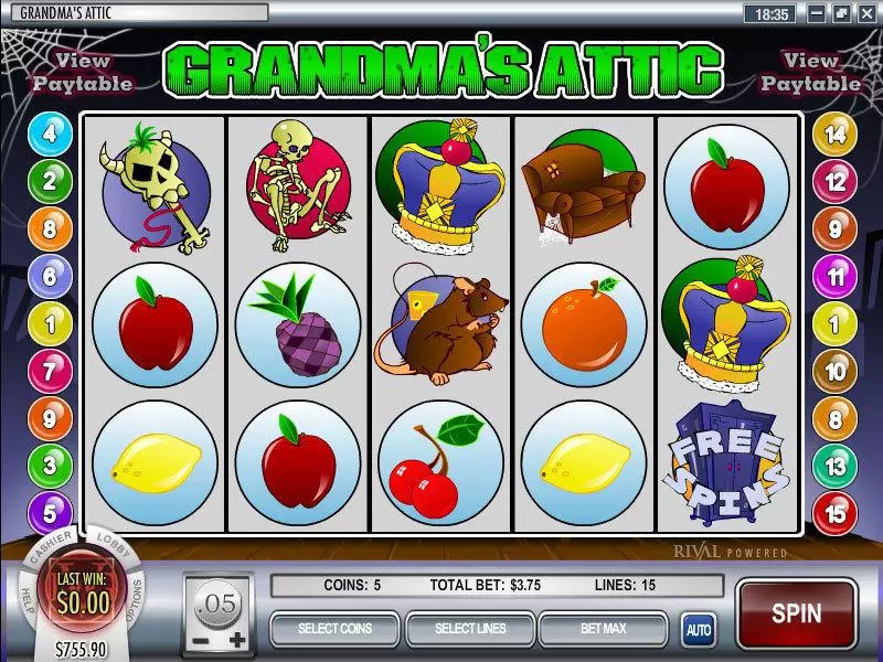 Play Grandma's Attic Slot Main Screen Reels