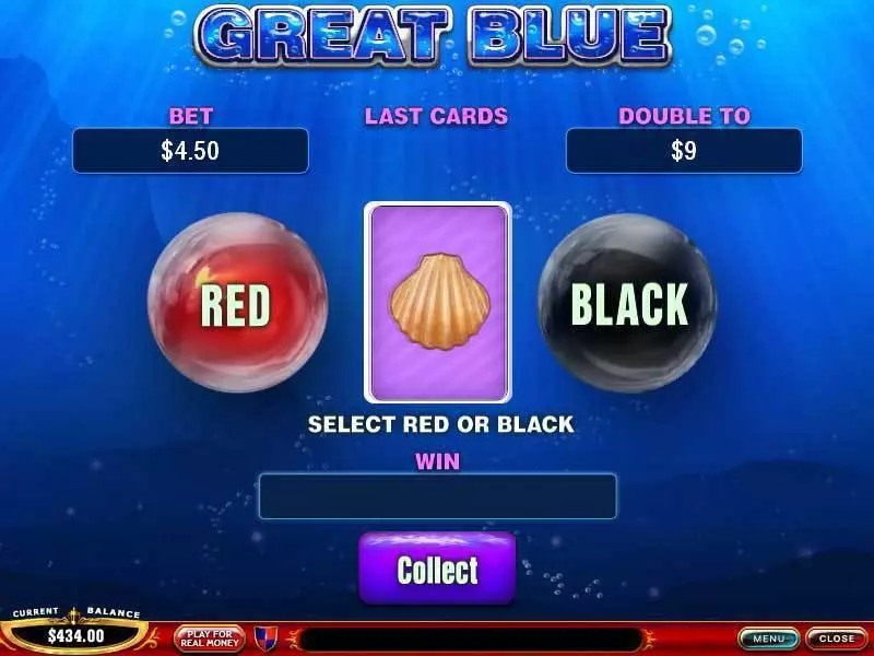 Play Great Blue Slot Gamble Screen