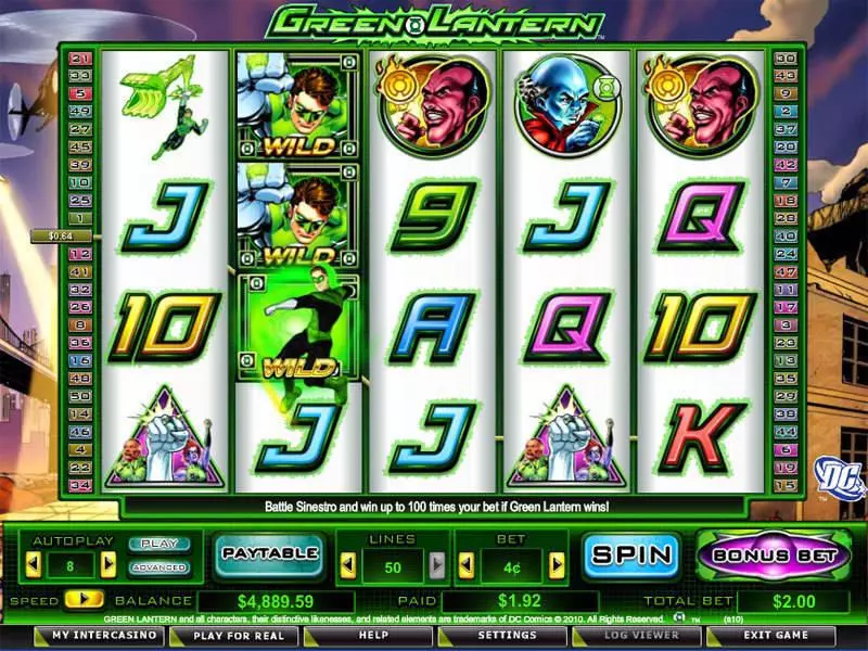 Play Green Lantern Slot Main Screen Reels
