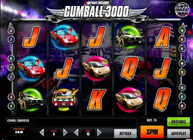 Play Gumball 3000 Slot Main Screen Reels