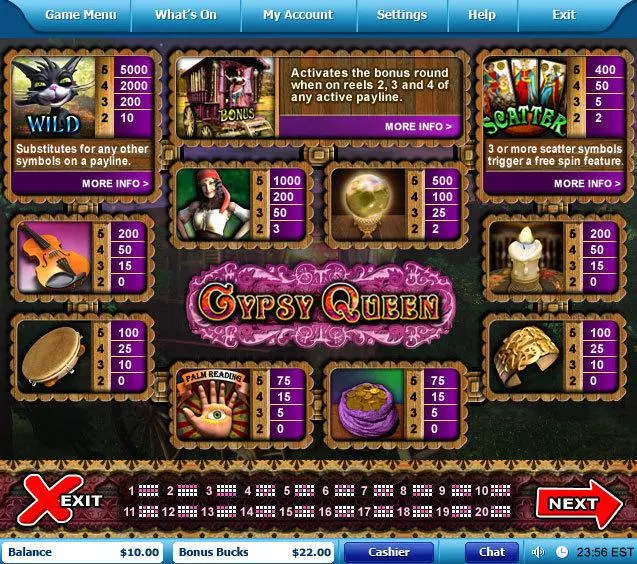 Play Gypsy Queen Slot Info and Rules