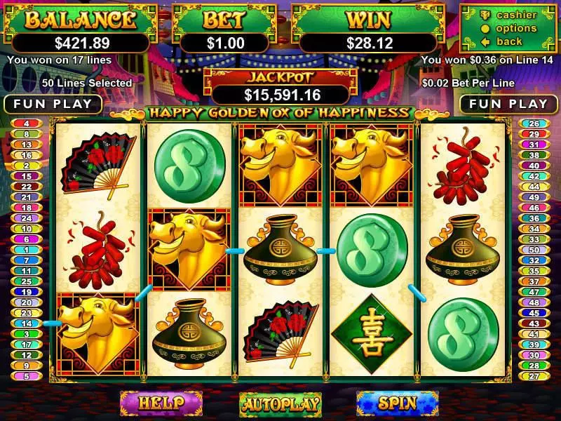 Play Happy Golden Ox of Happiness Slot Main Screen Reels